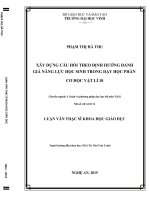 Xây dựng câu hỏi theo định hướng đánh giá năng lực học sinh trong dạy học phần cơ học Vật lí 10