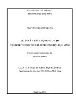 Quản lý chất lượng đào tạo theo hệ thống tín chỉ ở trường Đại học Vinh