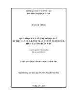 Quy hoạch và xây dựng đội ngũ bí thư xã, thị trấn huyện Nghi Xuân, tỉnh Hà Tĩnh hiện nay