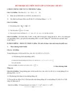 Đề thi học kì 2 môn Toán lớp 12 năm 2014