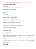 Đề thi học kì 2 lớp 6 môn Địa lý năm 2014 tỉnh Khánh Hòa