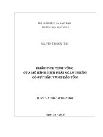 Phân tích tính vững của mô hình sinh thái ngẫu nhiên có sự phân vùng bảo tồn