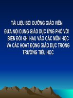 TÀI LIỆU BỒI DƯỠNG GIÁO VIÊN ĐƯA NỘI DUNG GIÁO DỤC ỨNG PHÓ VỚI BIẾN ĐỔI KHÍ HẬU VÀO CÁC MÔN HỌC VÀ CÁC HOẠT ĐỘNG GIÁO DỤC TRONG TRƯỜNG TIỂU HỌC