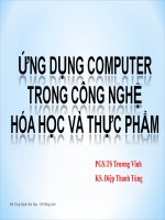 ỨNG DỤNG COMPUTER TRONG CÔNG NGHỆ hóa học và THỰC PHẨM , đại học nông lâm tphcm