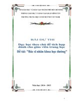 : Dạy học theo dự án. Đề tài: “ Bác sĩ nhãn khoa học đường”