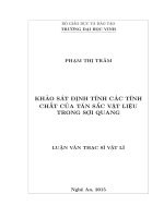 Khảo sát định tính các tính chất của tán sắc vật liệu trong sợi quang