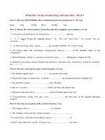 Đề thi thử vào lớp 10 môn Tiếng Anh có đáp án năm 2014 (P2)