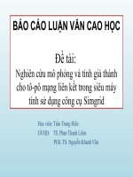Thuyết trình nghiên cứu mô phỏng và tính giá thành cho tô pô mạng liên kết trong siêu máy tính sử dụng công cụ SIMGRID