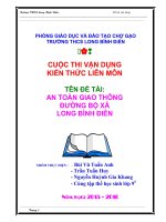 CUỘC THI VẬN DỤNG KIẾN THỨC LIÊN MÔN  TÊN ĐỀ TÀI: AN TOÀN GIAO THÔNG ĐƯỜNG BỘ XÃ LONG BÌNH ĐIỀN