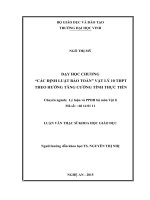 Dạy học chương Các định luật bảo toàn Vật lí 10 THPT theo hướng tăng cường tính thực tiễn