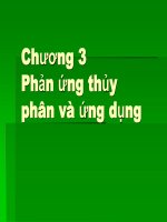 Chương 3 Phản ứng thủy phân và ứng dụng