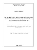 Dạy học phần cơ sở lí thuyết tập hợp và Loogic toán theo hướng phát triển năng lực dạy học cho sinh viên Cao đẳng sư phạm ngành Giáo dục tiểu học