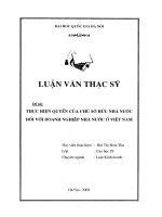 Thực hiện quyền của chủ sở hữu nhà nước đối với doanh nghiệp nhà nước ở việt nam  luận văn ths  luật 