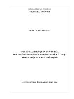 Một số giải pháp quản lý văn hóa nhà trường ở trường cao đẳng nghề kỹ thuật công nghiêp Việt Nam  Hàn Quốc