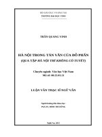 Hà Nội trong tản văn của Đỗ Phấn (Qua tập Hà Nội thì không có tuyết)