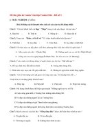 Đề thi giữa học kì 2 lớp 9 môn Văn năm 2014 (P3)