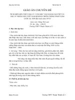 GIÁO ÁN CHUYÊN ĐỀ TÍCH HỢP KIẾN THỨC ĐỊA LÝ, VĂN HỌC VÀO GIẢNG DẠYTIẾT 24  BÀI 19 “NHÂN DÂN VIỆT NAM KHÁNG CHIẾN CHỐNG PHÁP XÂM LƯỢC (từ 1858 đến trước năm 1873)”