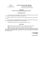 QUYẾT ĐỊNH về VIỆC BAN HÀNH QUY CHẾ điều TRA NGỘ độc THỰC PHẨM 