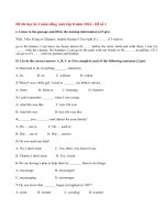 Đề thi học kì 2 lớp 8 môn tiếng Anh năm 2014 (P1)