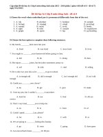 Đề thi học kì 1 lớp 8 môn Tiếng Anh năm 2013 (Phần 2)