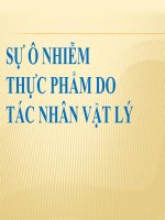 SỰ Ô NHIỄM THỰC PHẨM DO TÁC NHÂN VẬT LÝ