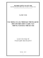Tác động của sự trỗi dậy Trung Quốc đối với thế giới và khu vực những năm đầu thế kỷ XXI