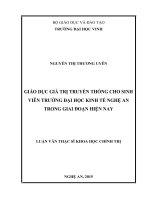 Giáo dục giá trị truyền thống cho sinh viên trường Đại học kinh tế Nghệ An trong giai đoạn hiện nay