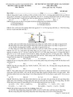Đề thi thử THPT quốc gia môn hóa học năm 2015 đề số 18 