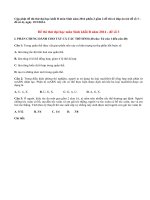 Đề thi thử đại học khối B môn Sinh có đáp án năm 2014 (P2)