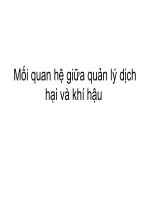 Mối quan hệ giữa quản lý dịch hại và khí hậu