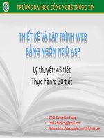 Bài giảng thiết kế và lập trình web bằng ngôn ngữ ASP