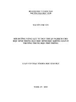 Bồi dưỡng năng lực tư duy thuận nghịch cho học sinh trong dạy học hình học không gian ở trường trung học phổ thông