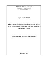 Hình thành kĩ năng giải toán hình học phẳng bằng phương pháp diện tích cho học sinh lớp 8 trung học cơ sở
