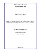 Khảo sát ảnh hưởng của một vài thông số lên sự biến đổi quang nhiệt trong hoạt chất Laser rắn