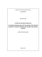 A study on the use of role play to improve speaking skill for the second year tourism students at nghe an trading and tourism vocationl college