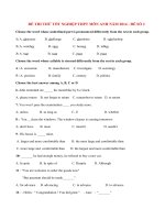 Đề thi thử tốt nghiệp THPT môn Anh có đáp án năm 2014 (P2)