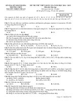 Đề thi thử THPT quốc gia môn hóa học năm 2015 đề số 39 