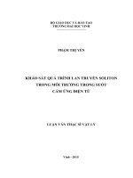 Khảo sát quá trình lan truyền Soliton trong môi trường trong suốt cảm ứng điện từ