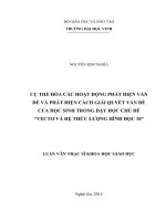 Cụ thể hóa các hoạt động phát hiện vấn đề và phát hiện cách giải quyết vấn đề của học sinh trong dạy học chủ đề vectơ và hệ thức lượng hình học