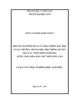 Một số giải pháp quản lý hoạt động dạy học ở các trường Trung học phổ thông huyện Phả Xay, tỉnh Xiêng Khoảng nước cộng hòa dân chủ nhân dân Lào