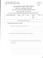 Đề thi kết thúc học phần môn Nguyên lý thiết kế kiến trúc học kì I (năm 20112012): Đề 1