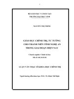 Giáo dục chính trị, tư tưởng cho thanh niên tỉnh Nghệ An trong giai đoạn hiện nay