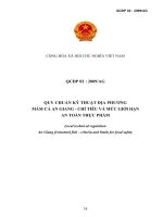 QUY CHUẨN kỹ THUẬT địa PHƯƠNG mắm cá AN GIANG   CHỈ TIÊU và mức GIỚI hạn AN TOÀN THỰC PHẨM 