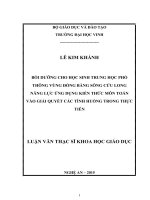 Bồi dưỡng cho học sinh trung học phổ thông vùng đồng bằng sông Cửu Long năng lực ứng dụng kiến thức môn toán vào giải quyết các tình huống thực tiễn