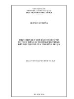 Thực hiện quy chế dân chủ ở cơ sở từ thực tiễn các trường phổ thông dân tộc nội trú của tỉnh bình thuận