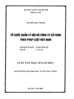Tổ chức quản lý nội bộ công ty cổ phần theo pháp luật việt nam luận văn ths  luật