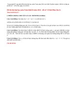Đề thi thử đại học môn Toán khối D có đáp án năm 2014 (P4)