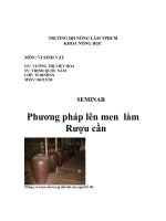 Phương pháp lên men  làm rượu cần 