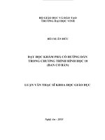 Dạy học khám phá có hướng dẫn trong chương trình hình học 10