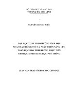 Dạy học toán theo hướng tích hợp nhằm tạo hứng thú và phát triển năng lực toán học hóa tình huống thực tiễn cho học sinh trung học phổ thông